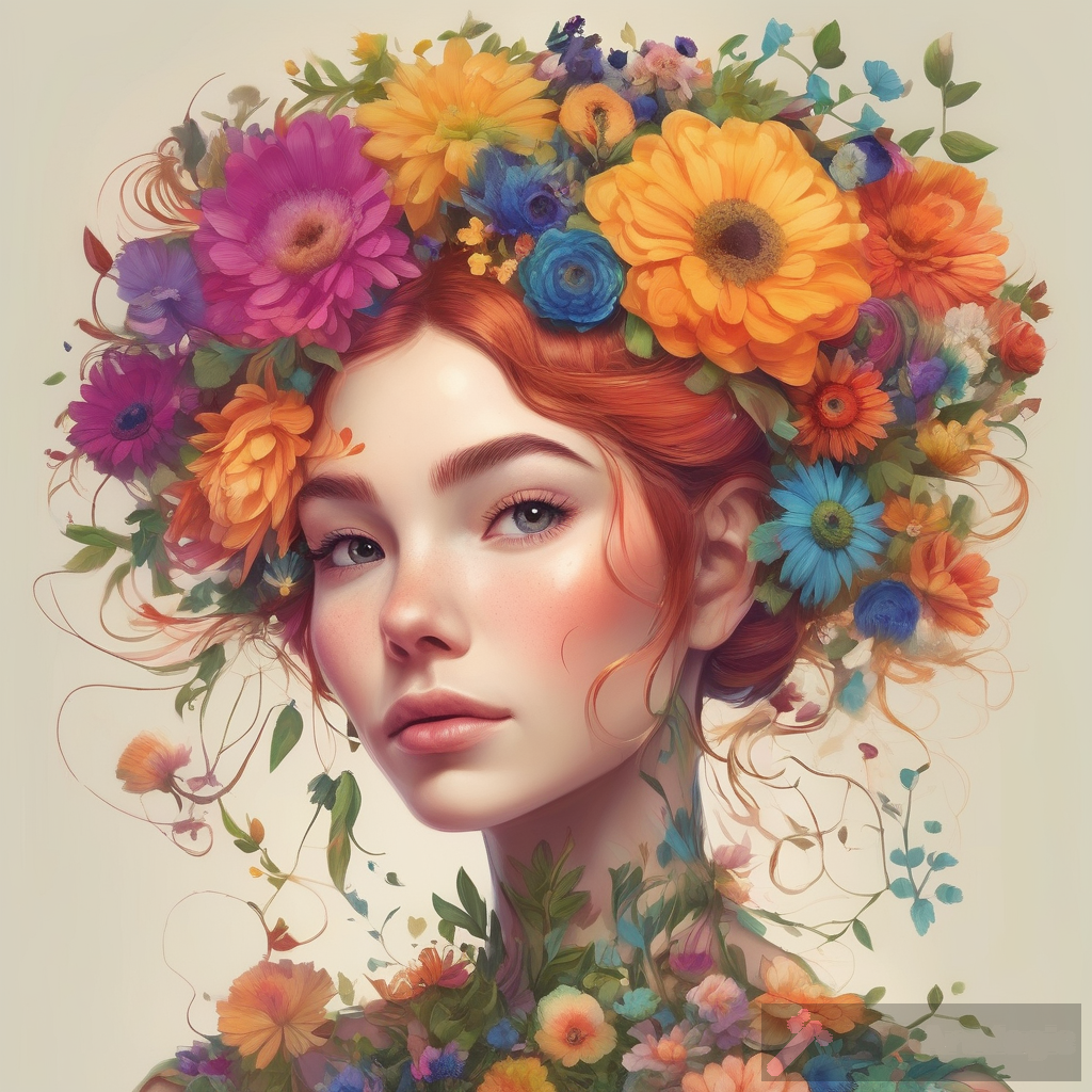 Floral-Haired Society: A Glimpse into an Enchanting World