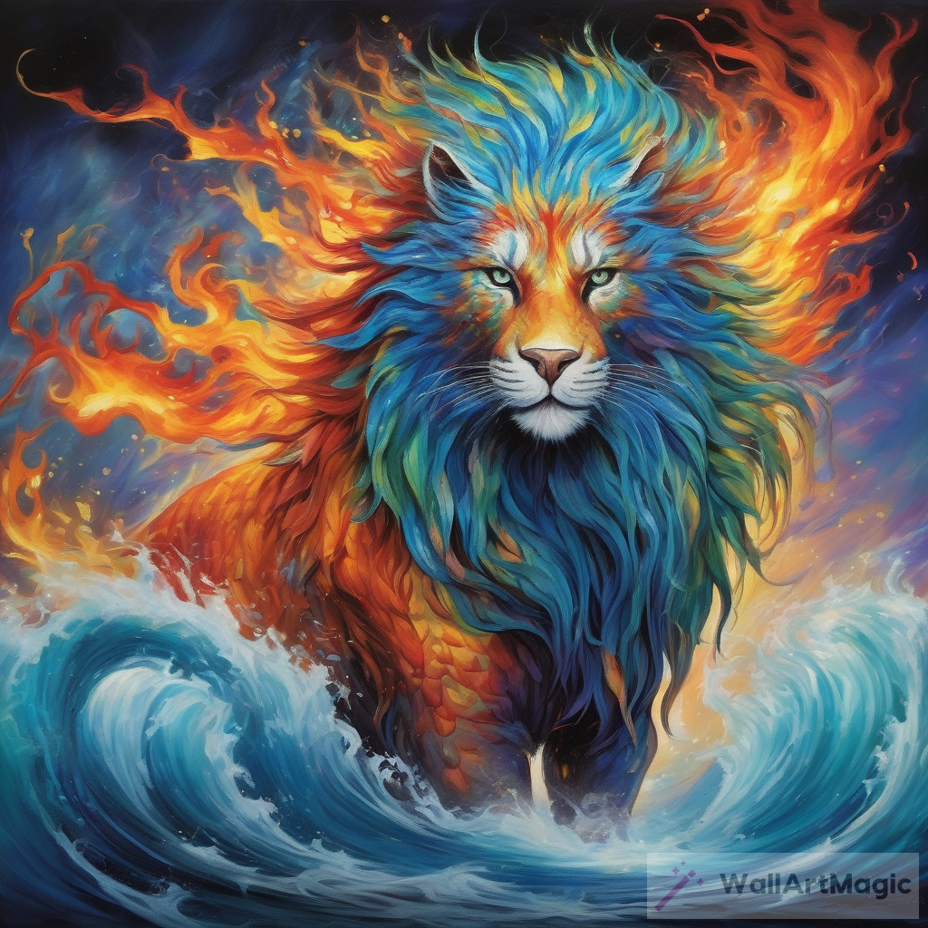 Embracing the Elements: Captivating Artwork of a Fire and Water Creature
