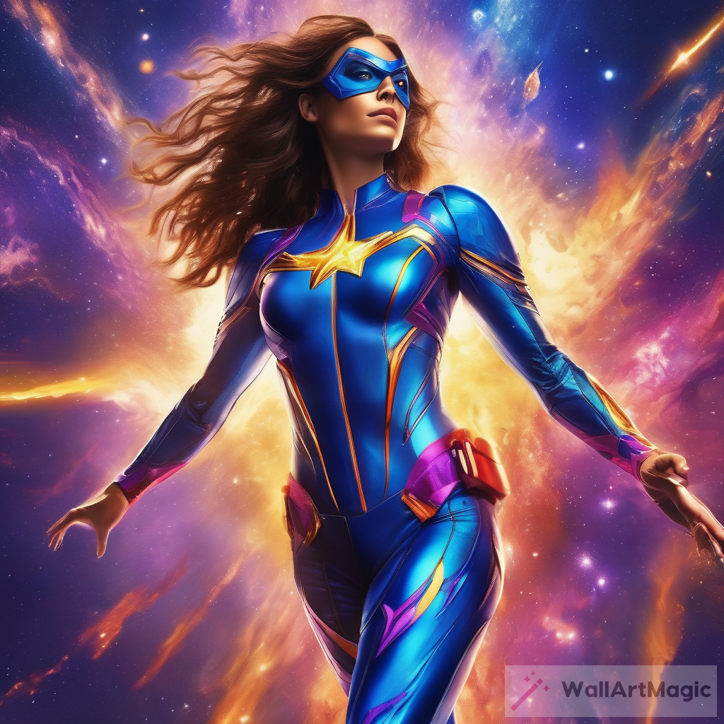 Cosmic Wonders: The Vibrant Cobalt Superheroine Exploring the Marvels of the Cosmos