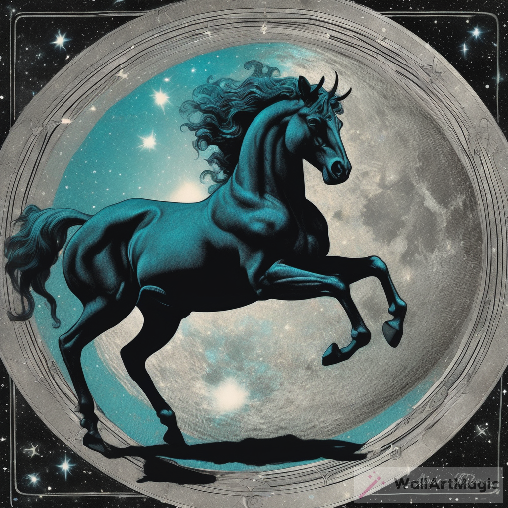 Celestial Centaur: A Chiaroscuro Ps1-inspired Artwork