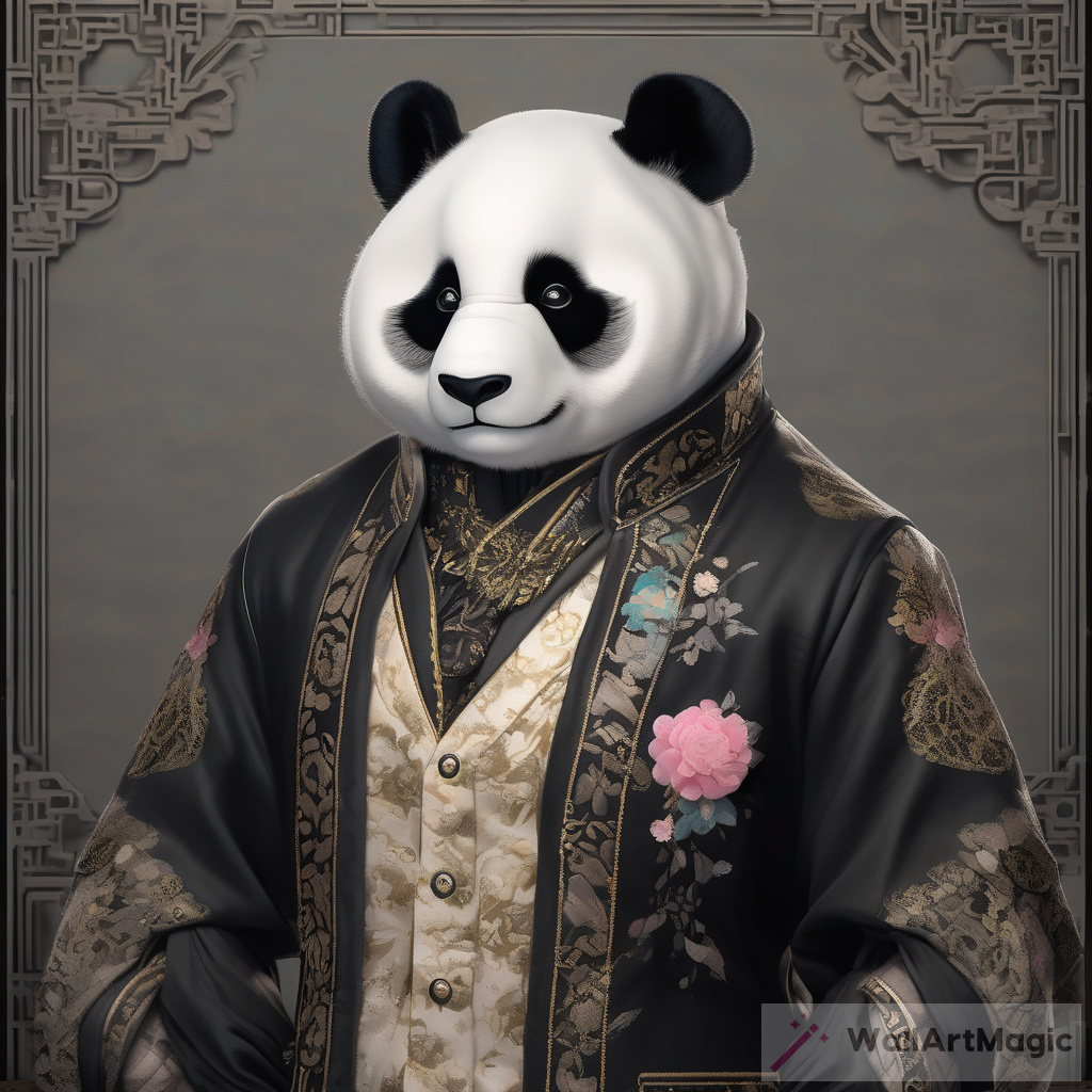 Hyper-realistic Portrait of an Asian-inspired Male Panda