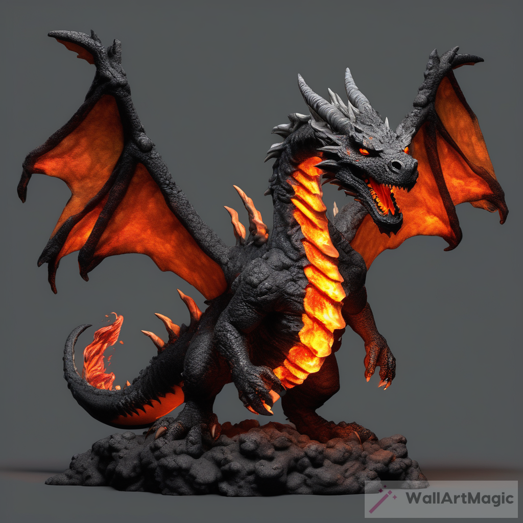 The Fiery Volcanic Dragon: A Hyper-Realistic Male Character