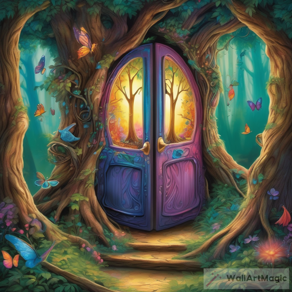 Explore the Enchanted World Beyond: A Hidden Door in a Forest Tree