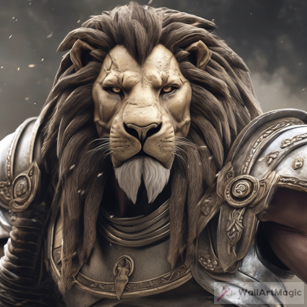 Realistic Spartan Lion: A Majestic Fusion of Strength and Pride