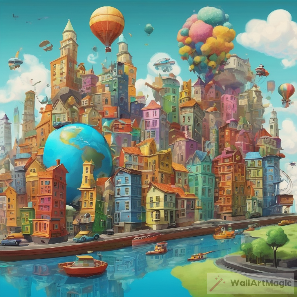 Creating a Colorful and Imaginative Artwork of a Unique Floating City