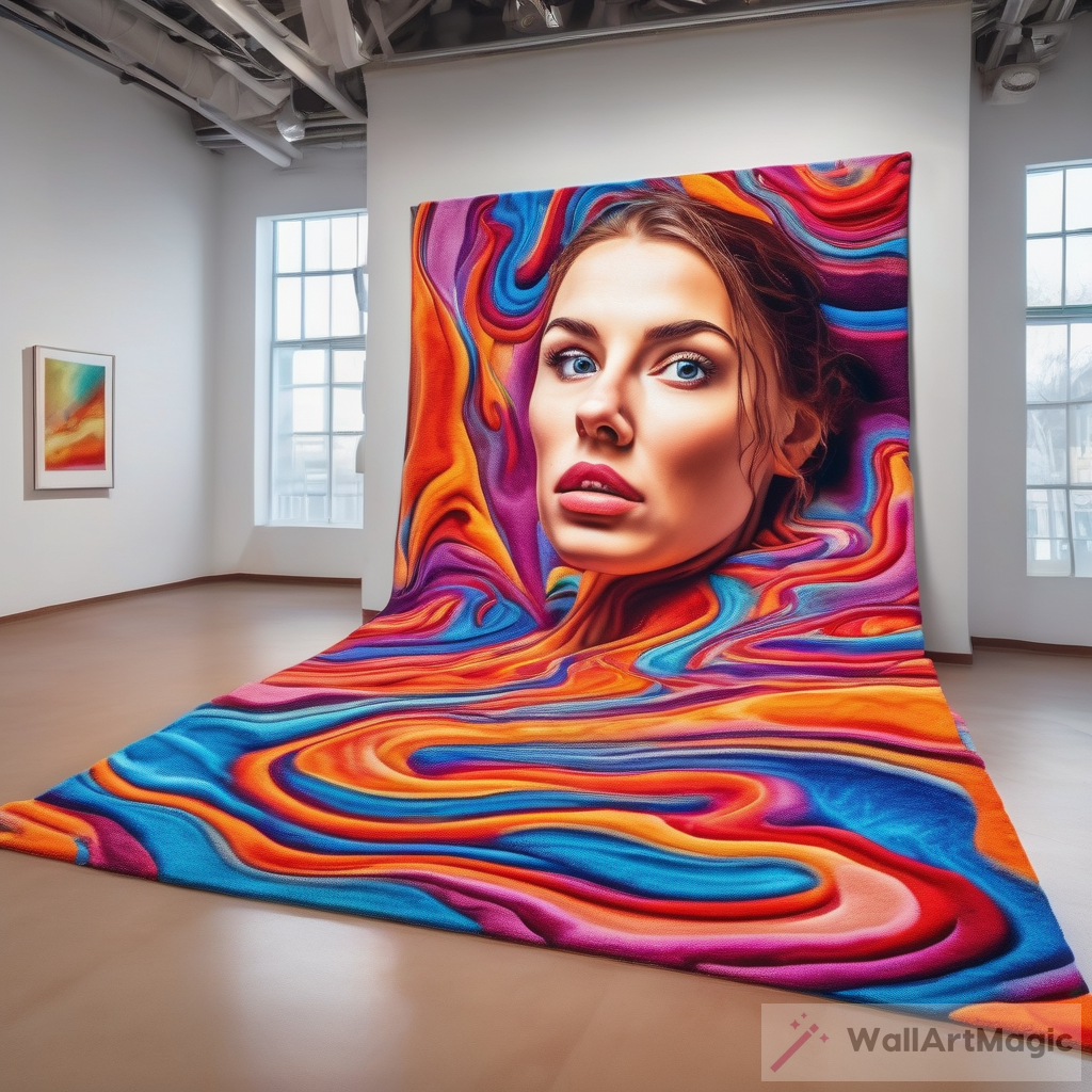 The Surreal Carpet Art: A Mesmerizing Display of a Pretty Woman's Face Melting Off the Wall