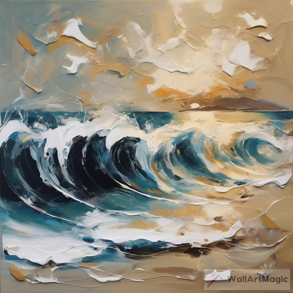Oceanic Serenity: An Abstract Masterpiece Inspired by Crashing Waves