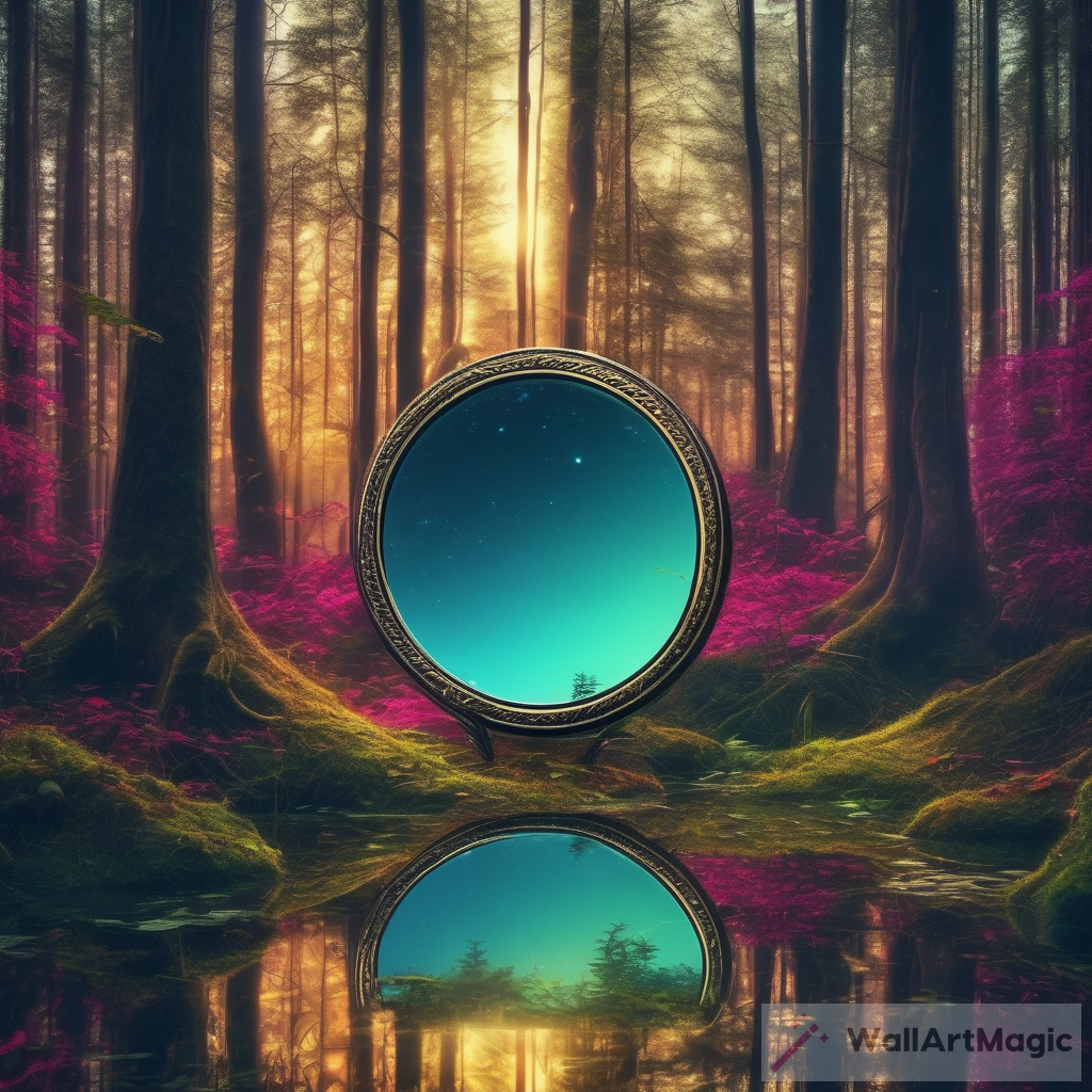 The Mysterious Glow: A Mirror in a Vibrant Forest