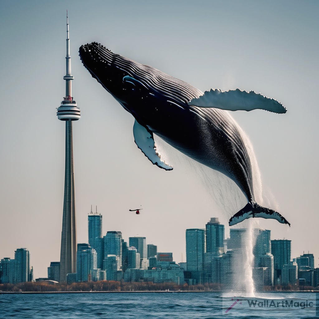 A Whale's Spectacular Leap over the CN Tower in Toronto