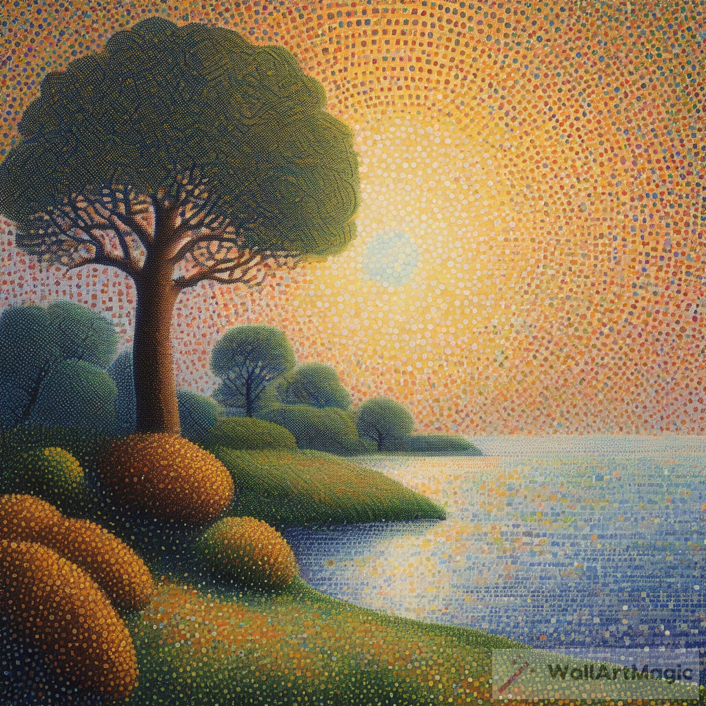 Crafting a Tranquil Masterpiece: Exploring Pointillism in AI-Generated Art