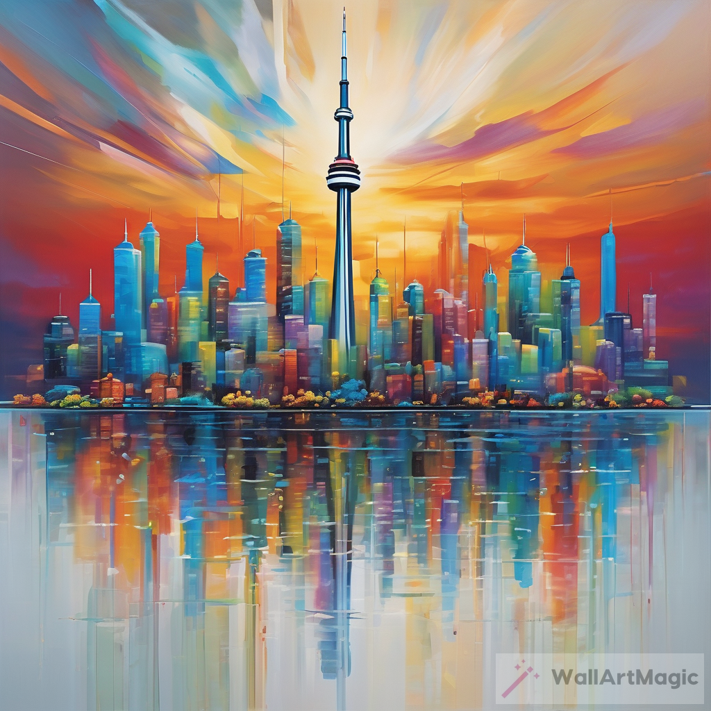Imagining a Surreal Fusion of Toronto's Skyline with a Futuristic Twist