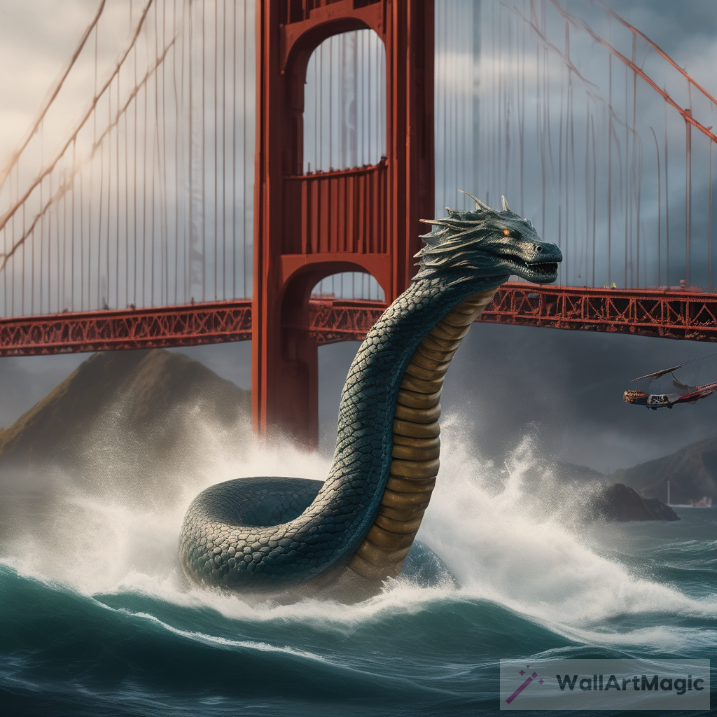 Creating a Realistic 8K Masterpiece: Serpent and Golden Gate Bridge