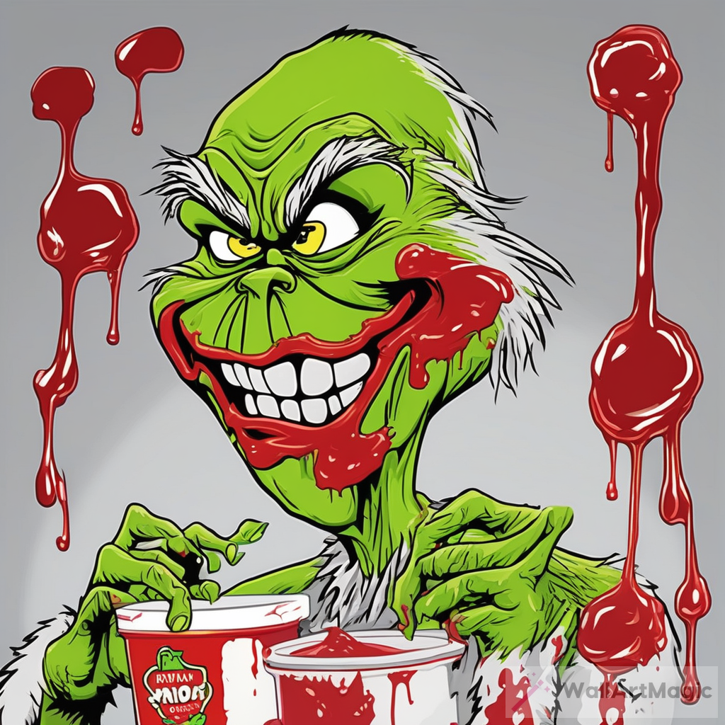The Grinch as a Zombie: Covered in Ketchup