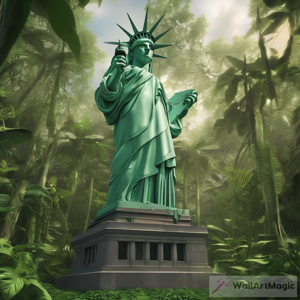 Nature Reclaiming: The Statue of Liberty in a Jungle Setting