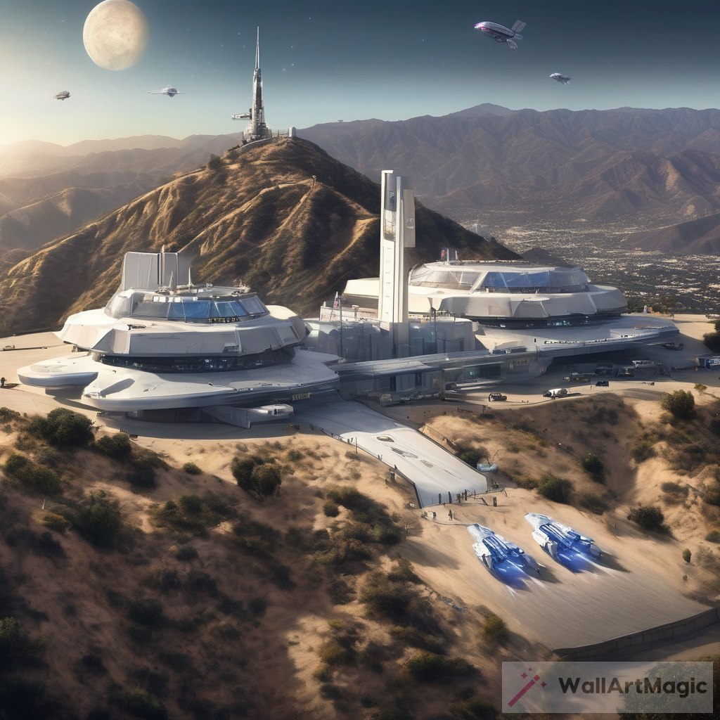 The Hollywood Sign Transforms into a Futuristic Spaceport