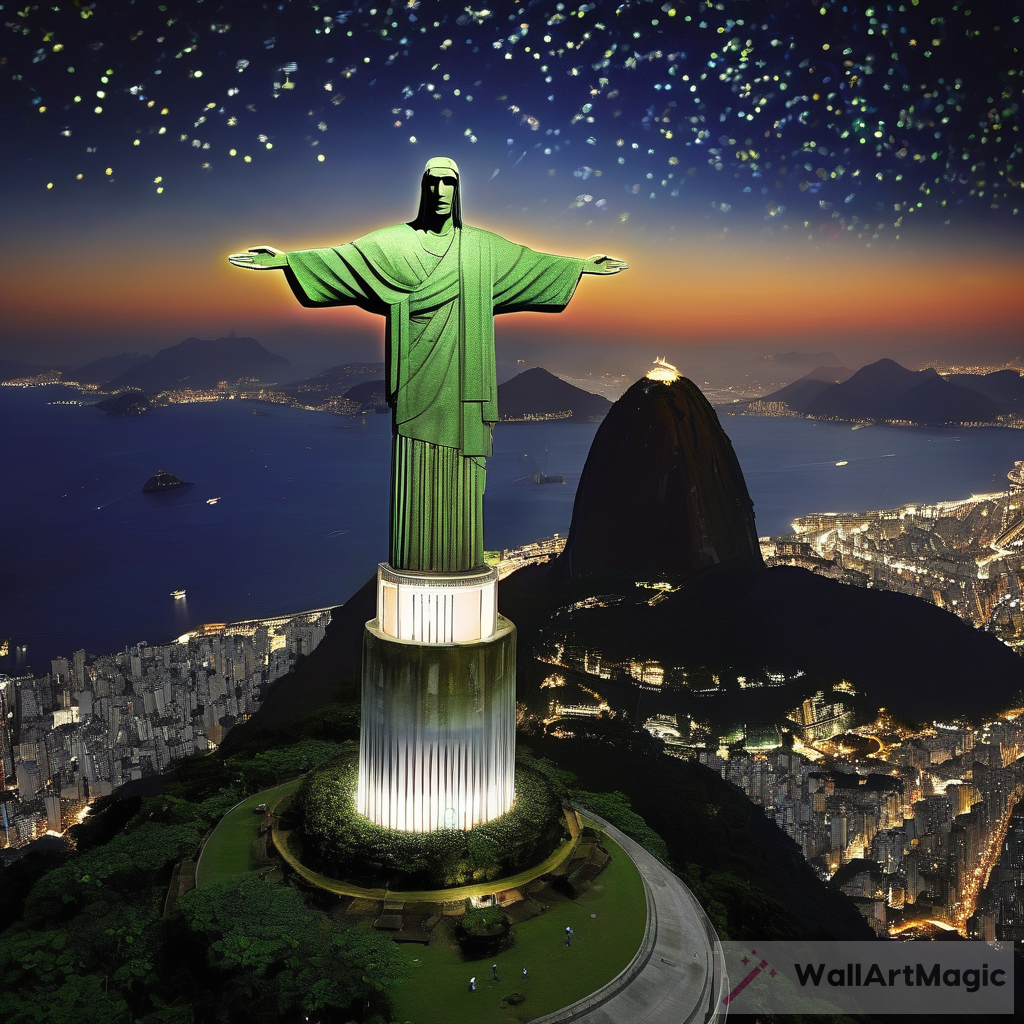 The Enchanting Glow: Christ the Redeemer Statue Awash with Fireflies
