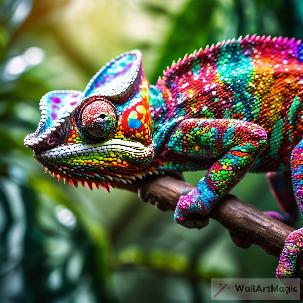 Experience the Stunning Beauty of a Realistic Chameleon in its Natural Habitat