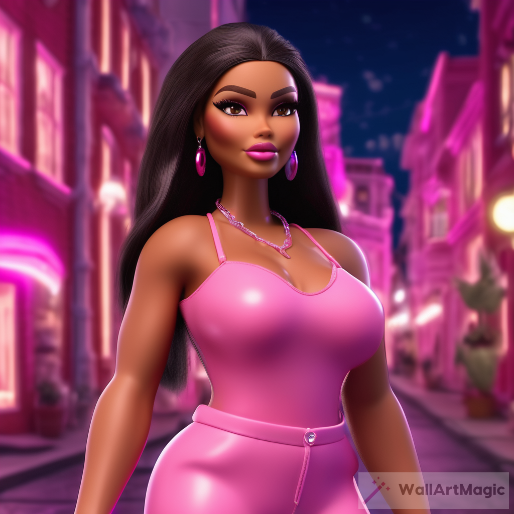 Exploring the Beautiful Artwork of a Bratz Woman in a Hyper-Realistic Pink Town