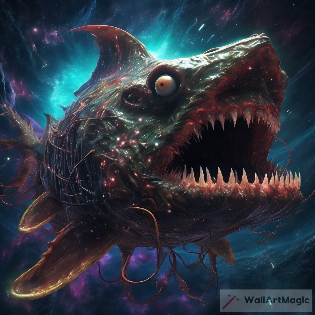 The Terrifying Gargantuan: A Neon Plasma Space Angler Fish Shark Leviathan