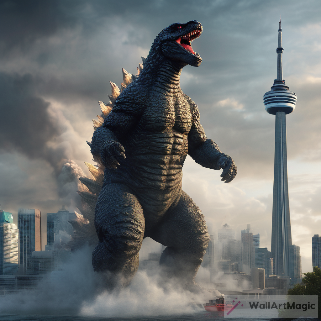 Godzilla Attacks the CN Tower: An Ultra-Realistic 8K Art Experience ...