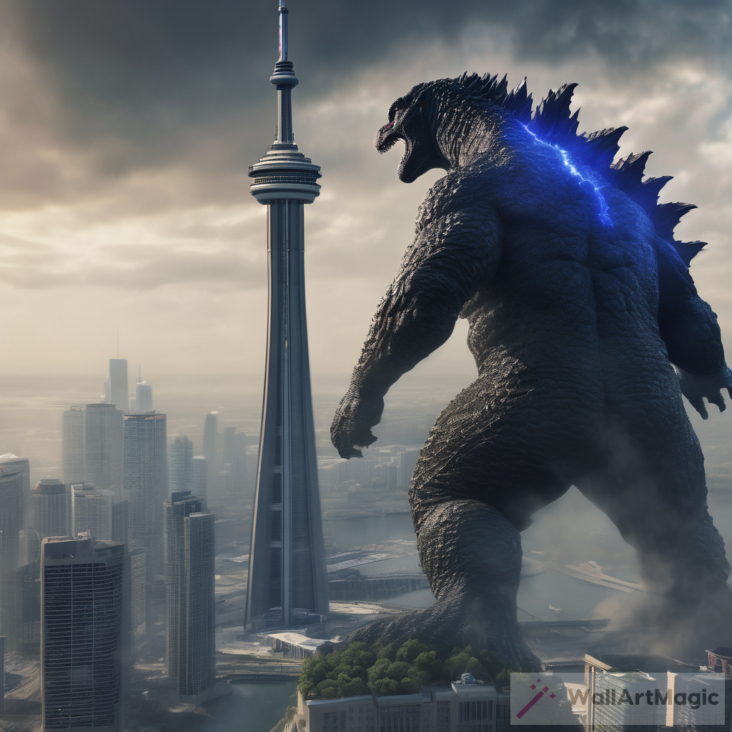Godzilla vs Superman: The Epic Battle at CN Tower!