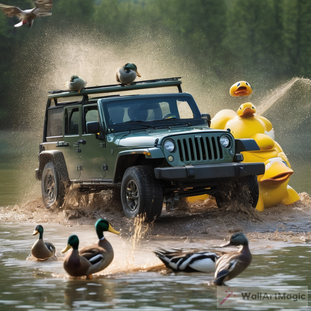 The Wild Adventure: A Jeep Encounter with a Mischievous Duck