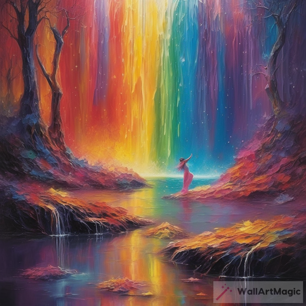 The Rhythmic Dance of Colors: A Magical Symphony Under a Waterfall of Stardust