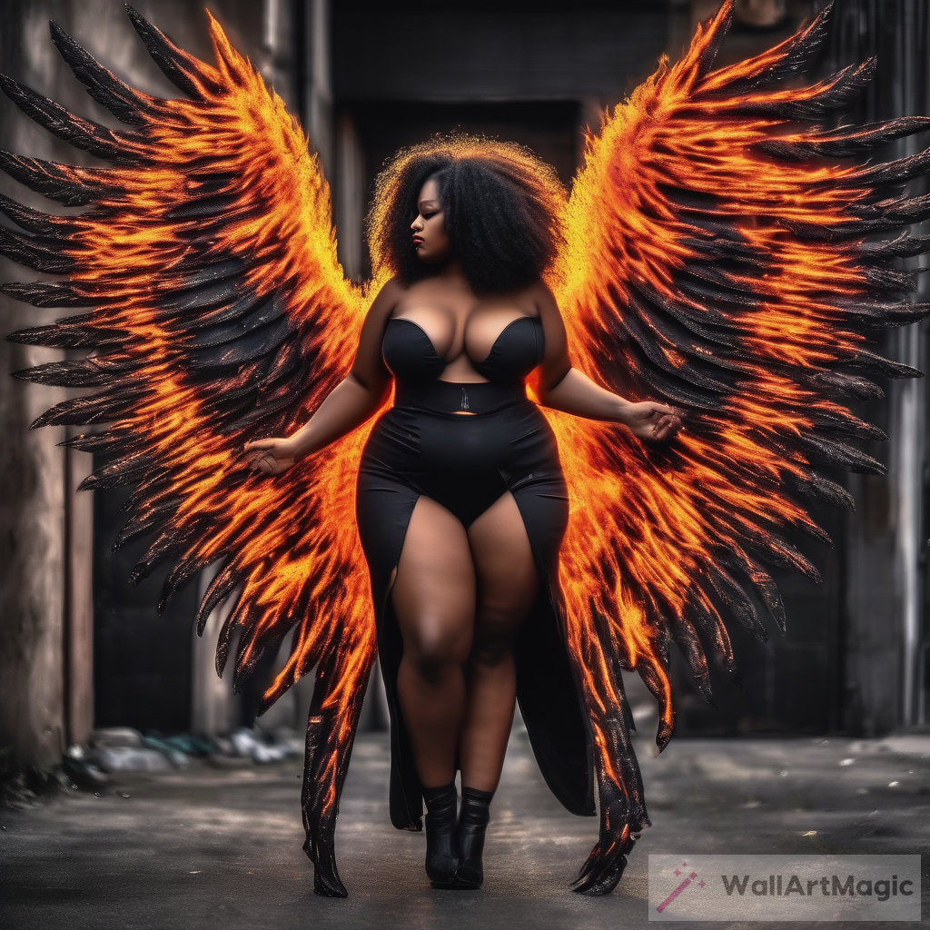 The Enchanting Black Angel with Diamond Studded Wings