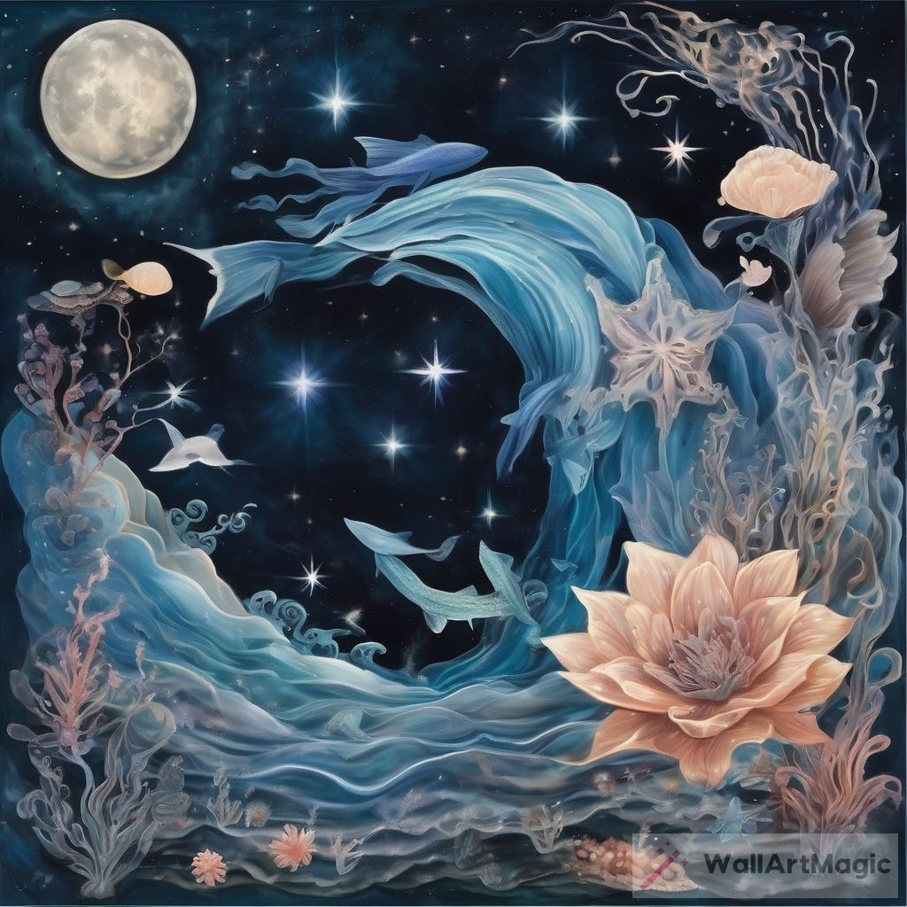 Celestial Fusion: A Mesmerizing Artwork of the Night Sky and Underwater Beauty