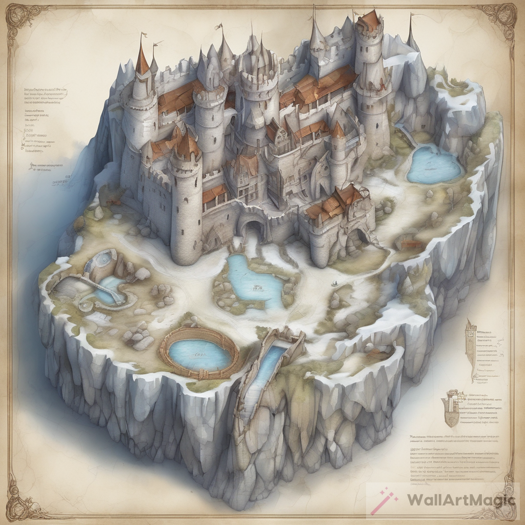Mapa del Interior de un Castillo de Hielo estilo Dragones y Mazmorras