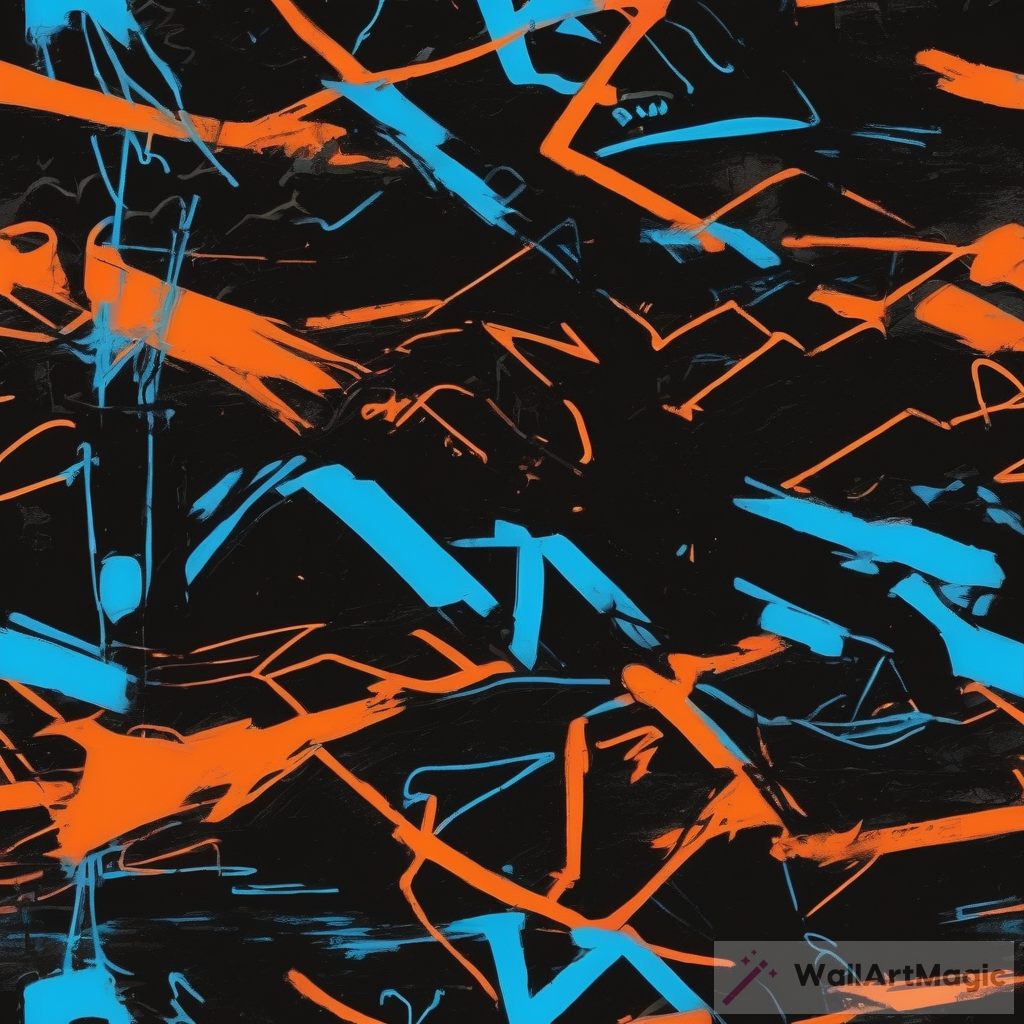 The Vibrant Expression of Black Graffiti with Neon Orange and Blue