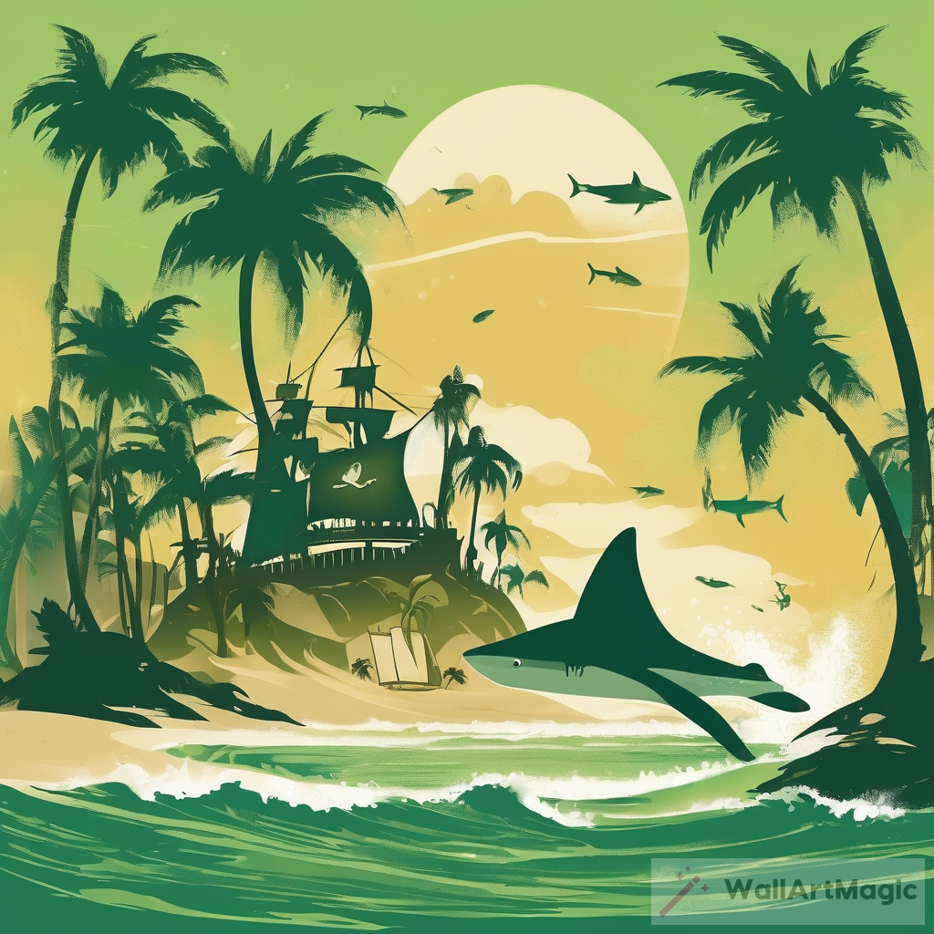Discover the Majestic Pirate Bay - A Paradise with Green Palms, Gold Sand, and Beware of the Shark