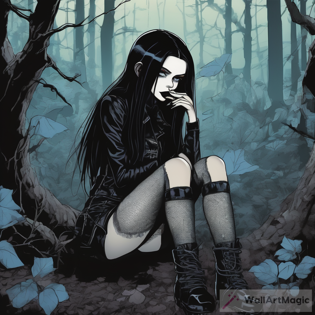 The Enigmatic Adventures of a Cartoon Goth Teenage Girl in the Dark Forest