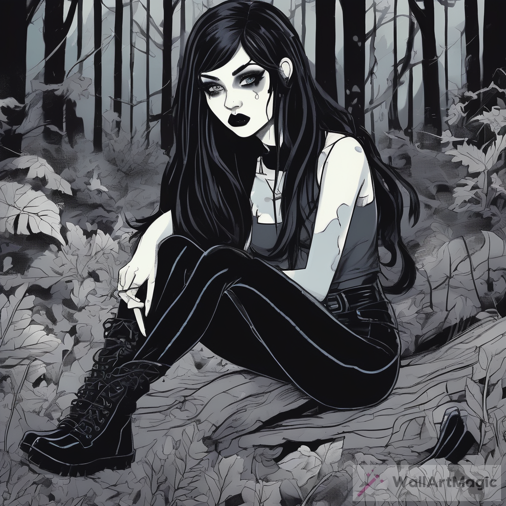 Exploring the Captivating Art of a Cute Cartoon Goth Teenage Girl