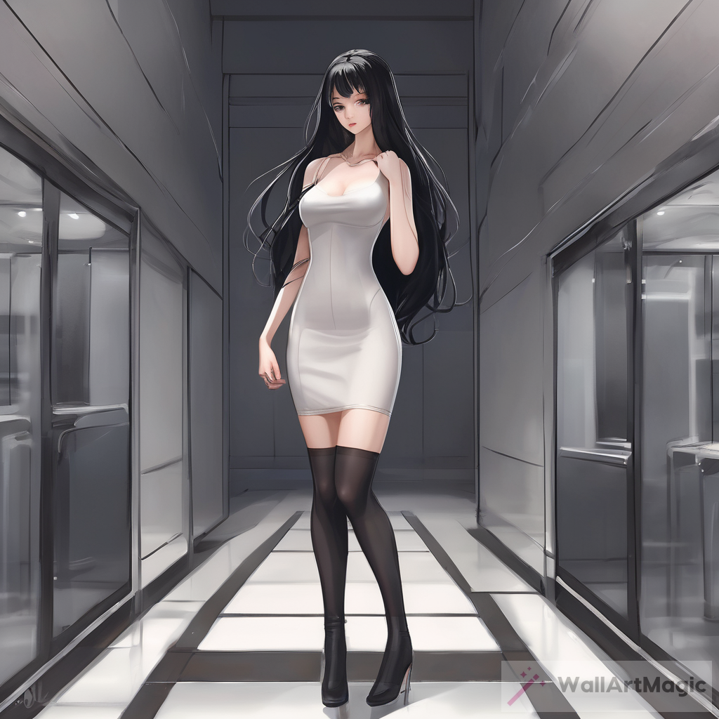 The Enigmatic Beauty: A Closer Look at a Tall, Pale, Long Black Haired Girl in a Stunning Dress