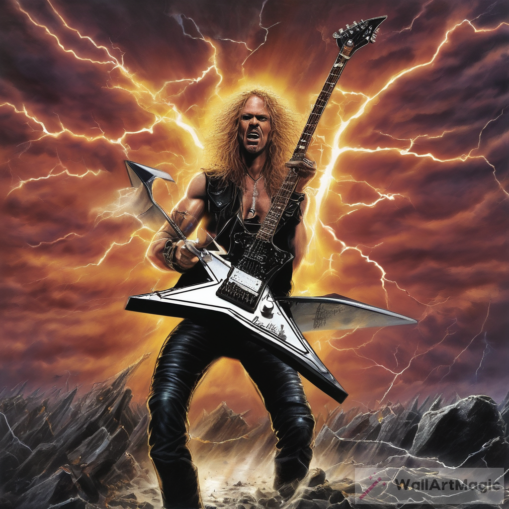 Kirk Hammet in the Style of Metallica's Ride the Lightning Album Cover