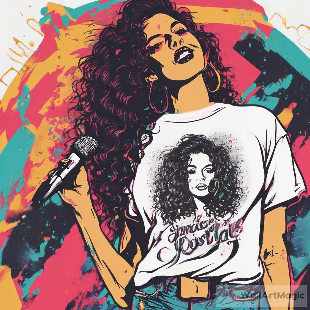 Rosalia in 90's T-Shirt Design: A Vibrant Blend of Music and Fashion