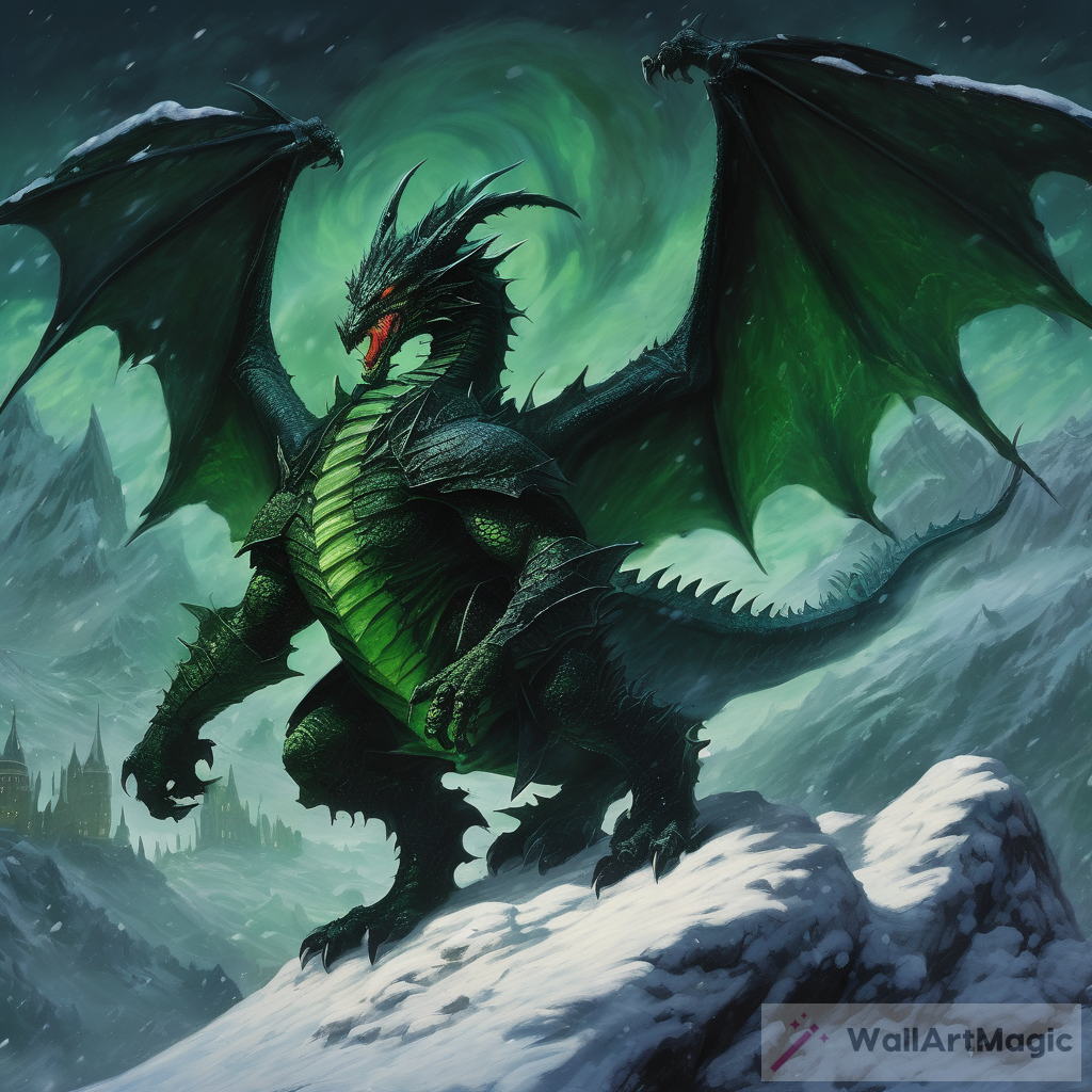 The Battle of Light and Darkness: A Dark Knight's Struggle Against the Mighty Green Dragon