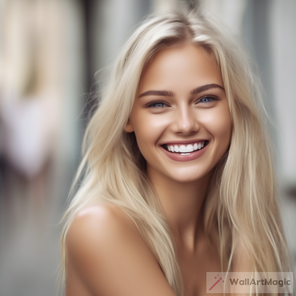 The Enchanting Beauty of a Blonde Girl's Captivating Smile