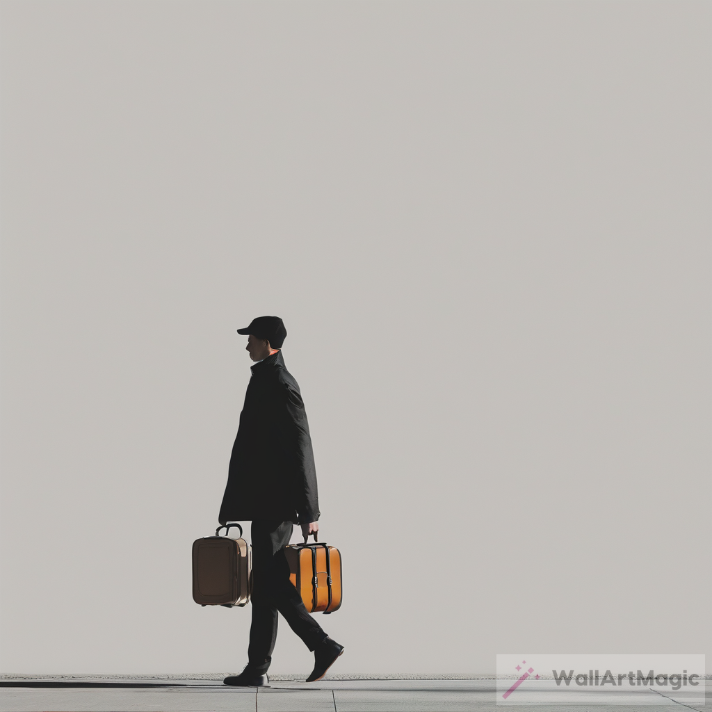 The Beauty of Minimalism: A Person Walking with a Suitcase