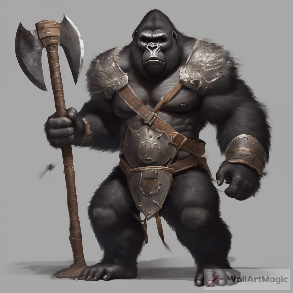 The Mighty Human Gorilla Warrior: A Masterpiece of Beast Armor and Axe