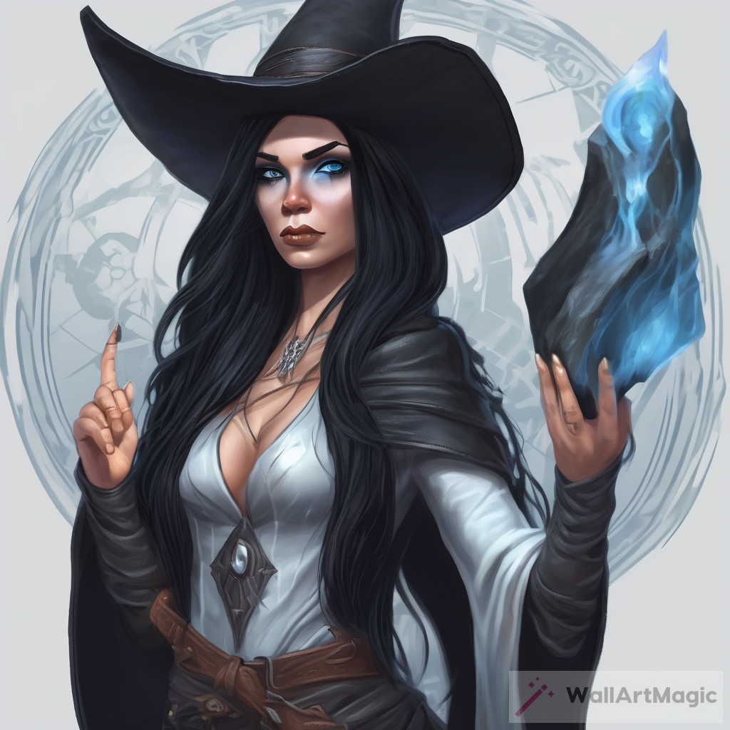 Magical Ice Witch in Leather Traveling Clothes: A Realistic Art