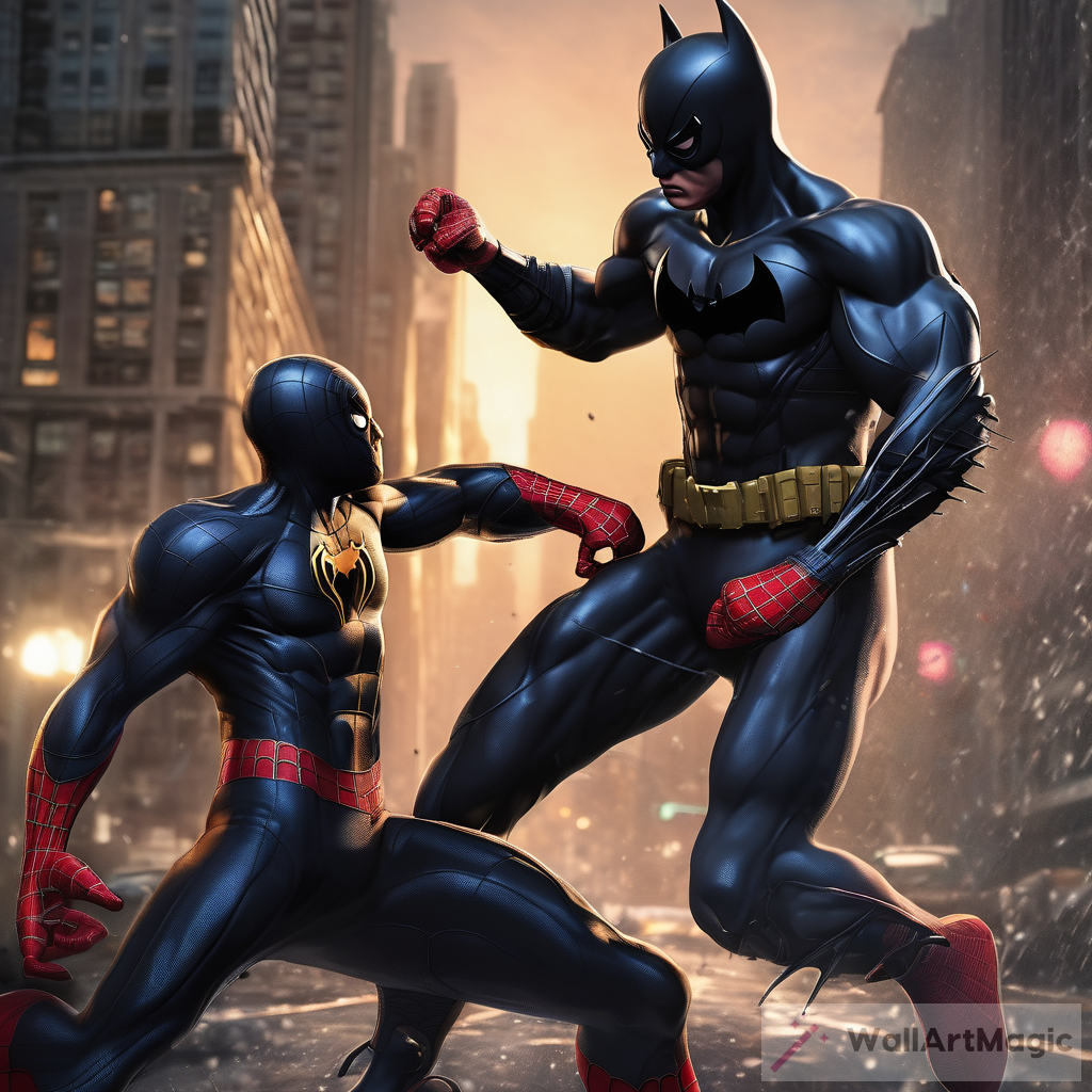 An Epic Showdown: Spider-Man vs Batman in Realistic Art