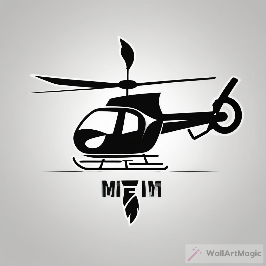 Exploring Art: Company Logo with Two Feathers and Helicopter