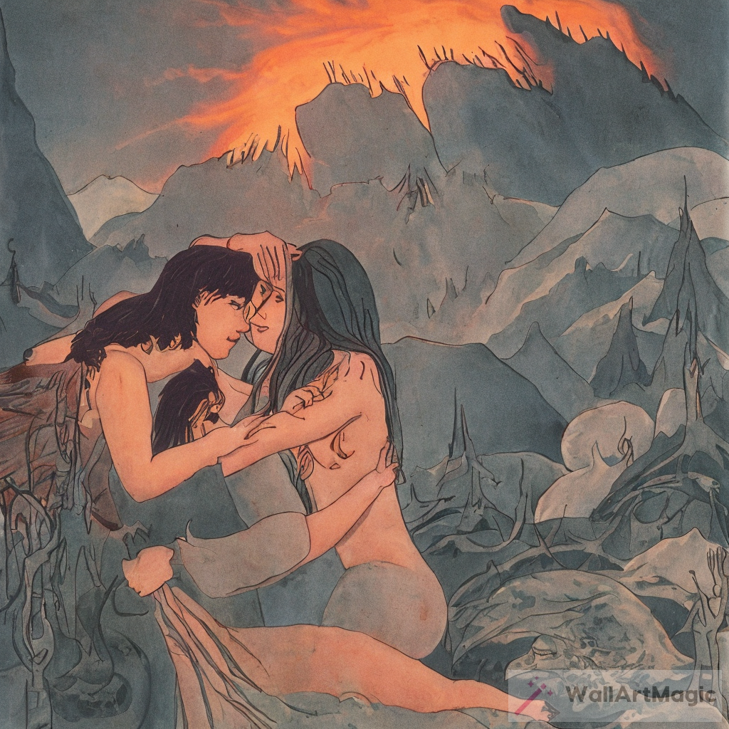 Captivating Embrace: Siegfried & Brunhilde | Breathtaking Art