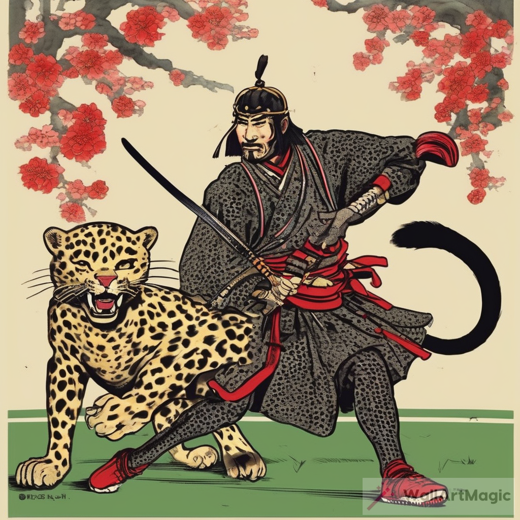 The Majestic Encounter: Football Iranian Leopard and Japanese Samurai