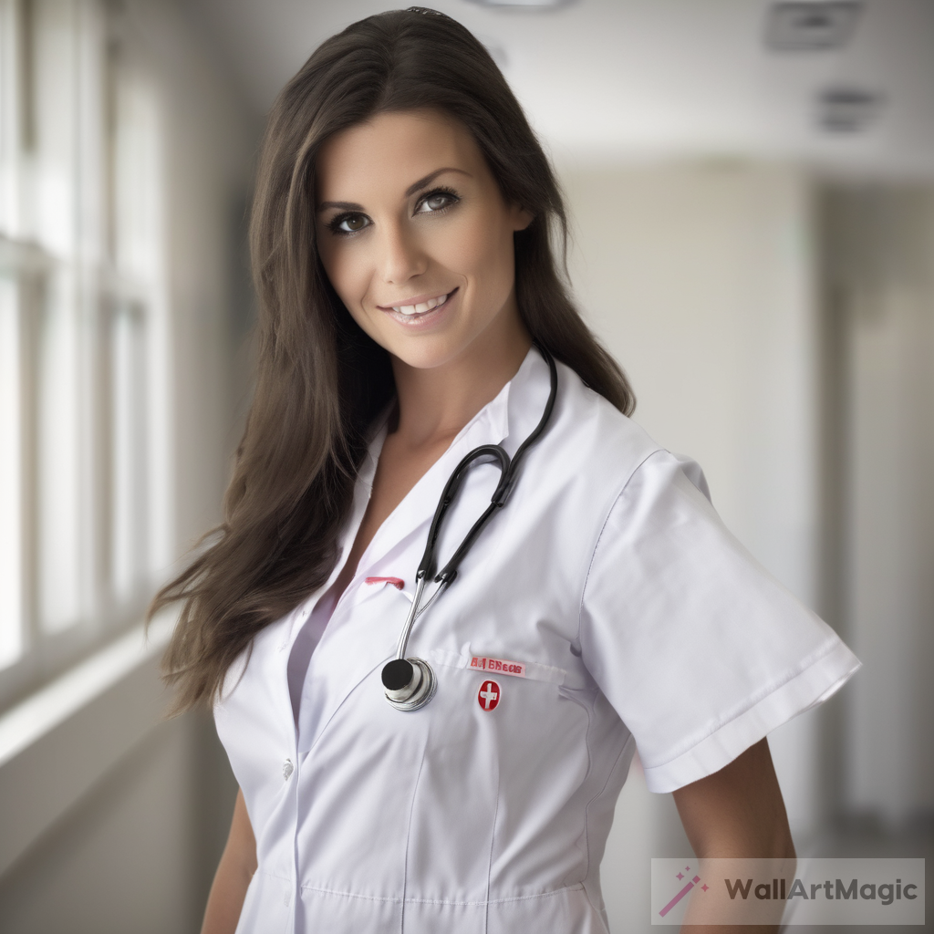 The Beauty of a No Clothes Nurse Brunette