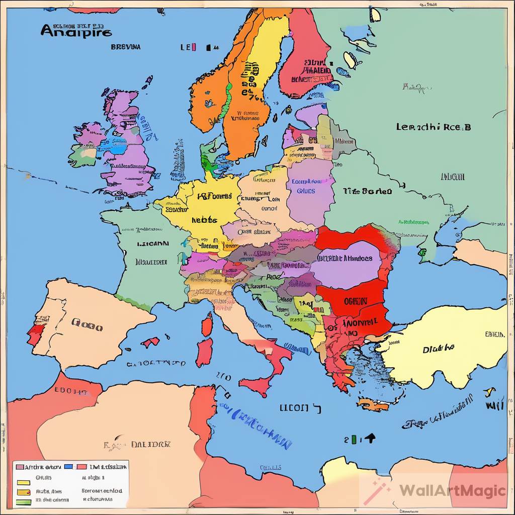 Exploring the Borders of the Great Lechian Empire: A Map of Europe with Anglish Titles