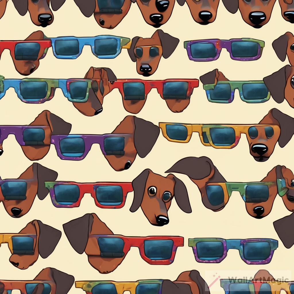 The Trendy Dachshund: A Playful Blend of Pixels and Canine Fashion