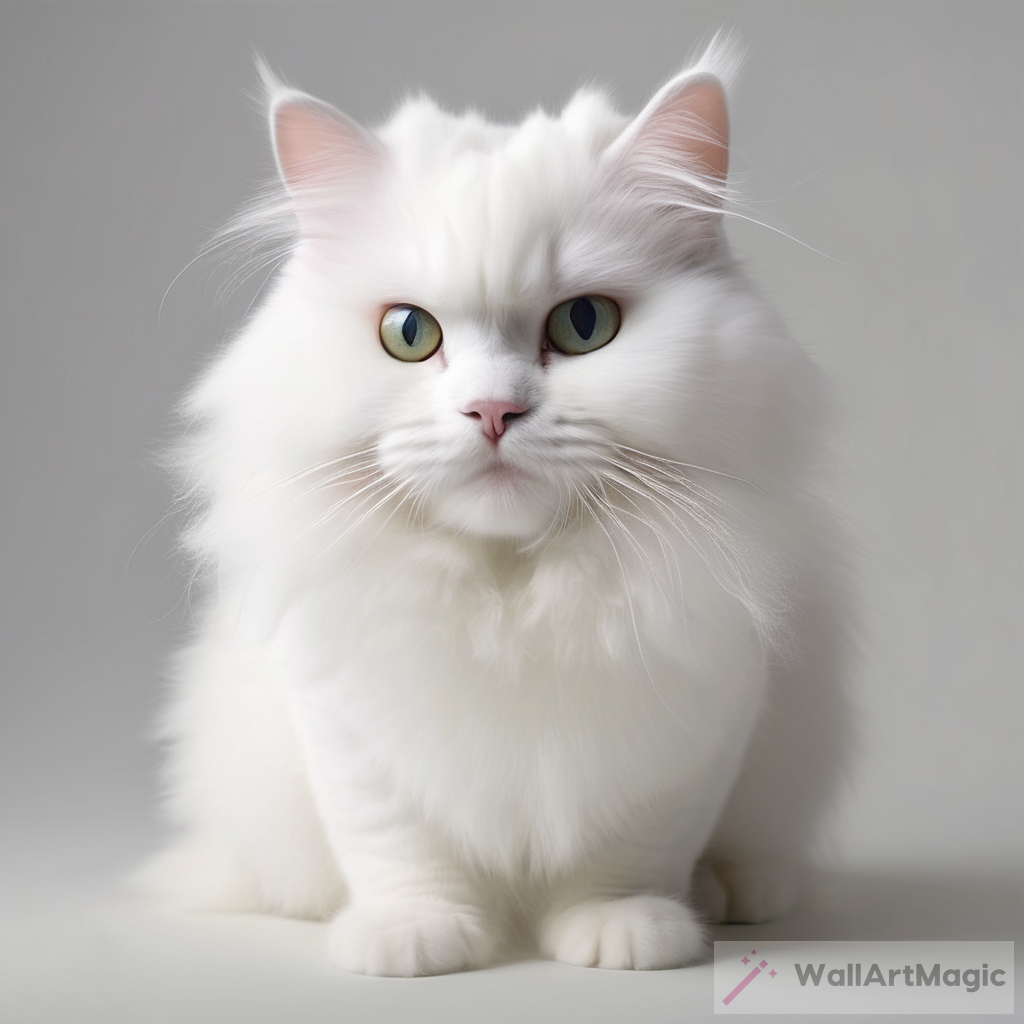 The Allure of the Fluffy White Cat - An Artistic Masterpiece